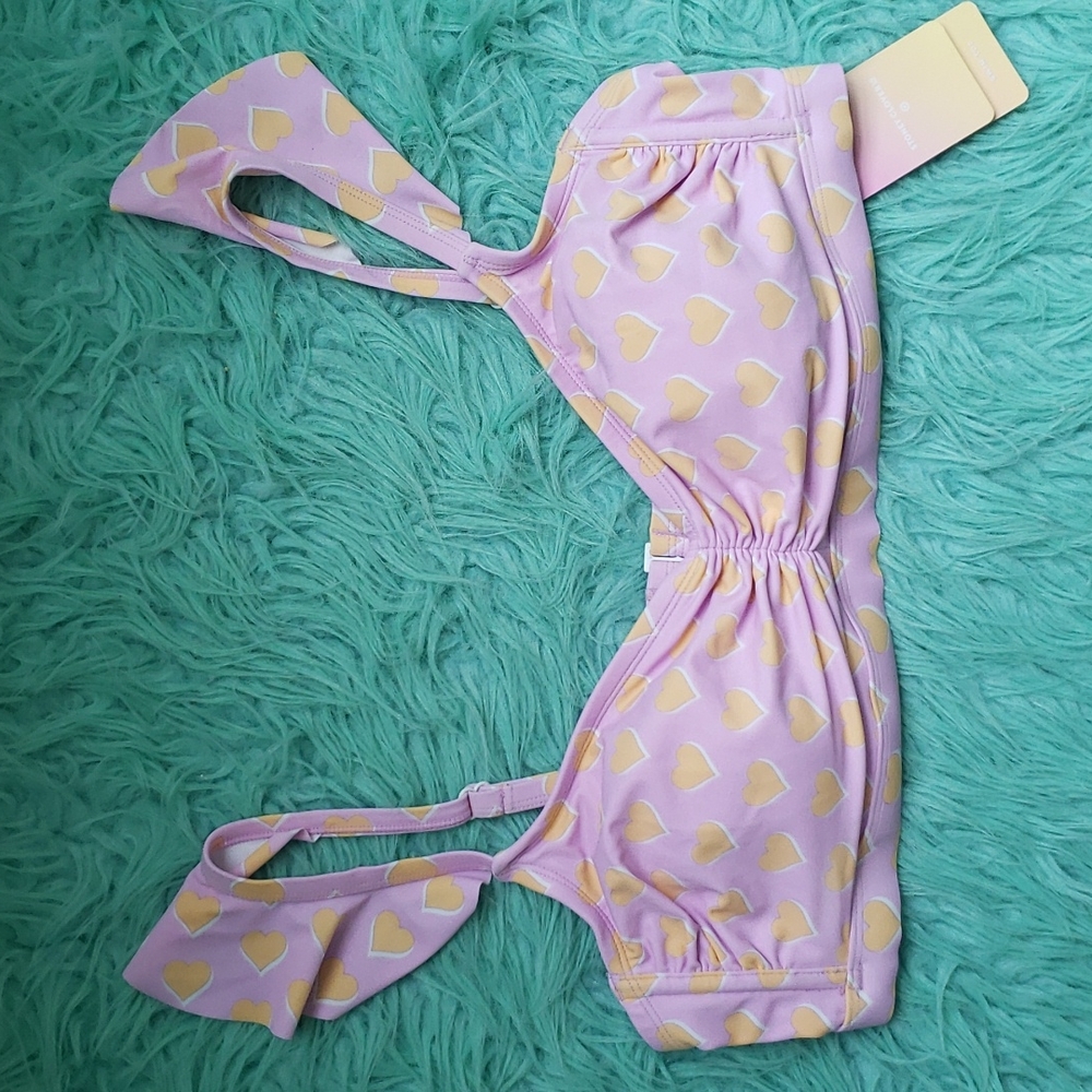 NWT Stoney Clover women's swim top pink with orange hearts 1X